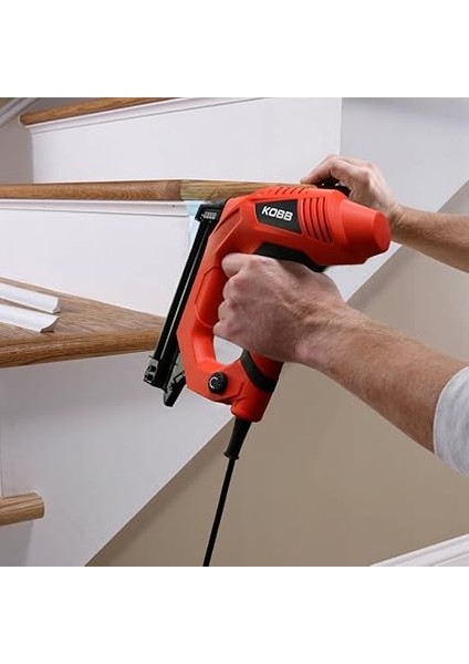 KBZ90 15-25MM Zımba ve 15-32MM Profesyonel Çivi Çakma Makinesi + 3000 Adet Yedek Zımba ve Çivi, Kırmızı/siyah fırsatları