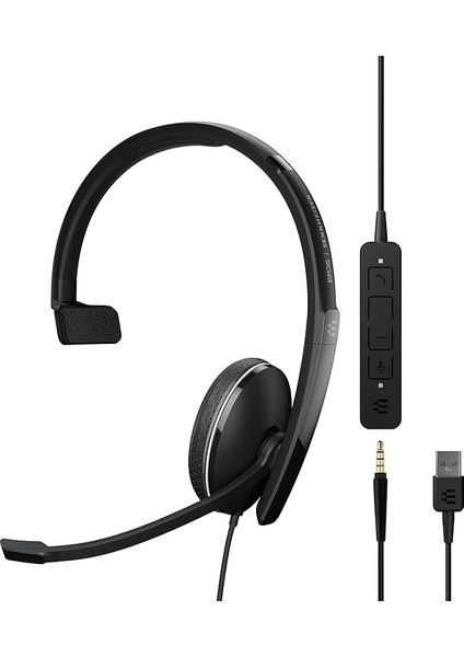 | Sennheiser Adapt 135 USB Iı (1000914) - Kablolu, Tek Taraflı Kulaklık - 3,5 mm Jak ve USB Bağlanabilirliği - Uc Optimize Edilmiş - Üstün Ses - Geliştirilmiş Konfor - Çağrı Kontrolü - Siyah