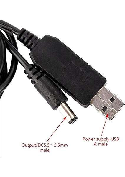 Lua USB To Dc Adaptör Çevirici, 100 Cm, Çevirici Kablo, 3.0 * 1.5 Dc Uç modelleri