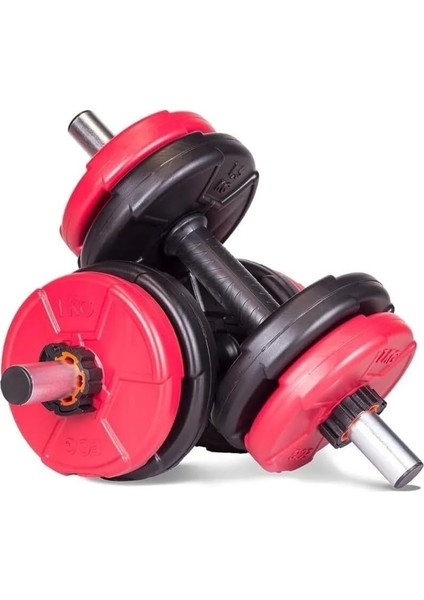 11 kg Dambıl Seti Blackred 6 In 1 Fitness Set