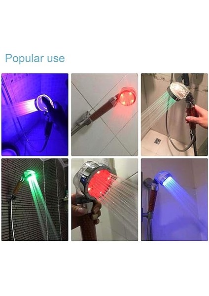 Duş Başlığı, Su Tasarruflu, Yüksek Basınçlı Güçlendirme, 7 Renk Değişimli LED Duş Başlığı, Iyon ve Taş Filtreli El Duşu, Spa Için Duş Başlığı fiyatları