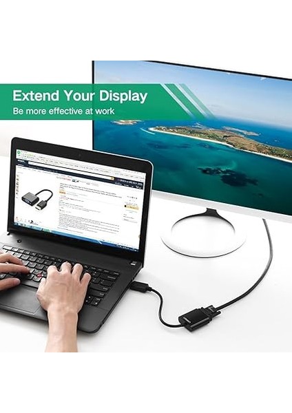 Displayport Erkek To VGA Dişi Görüntü Dönüştürücü Siyah fırsatları