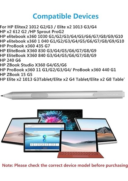 Aktif Dijital Kalem, Hp Elite X2 1012 G1 G2, Elitebook 1030 G2, Elitebook X360 1030 G2 - Gümüş 846410-001 Için Uygundur fiyatları