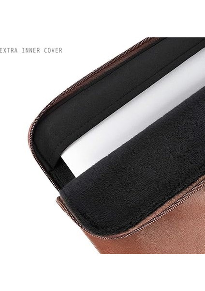 13 Inç MacBook Pro M2 M1 ve MacBook Air 13 M3 M2 M1 ile Uyumlu Ince Dizüstü Bilgisayar Kılıfı, Pu Deri Çanta Su Geçirmez Kılıf Kılıf, Kahverengi fırsatları