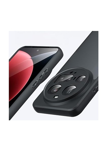 Xiaomi 15 Ultra ile Uyumlu Kamera Korumalı Şeffaf Pürüzsüz Arka Yüzey Z-New Roll Kapak Parmak Izi Yapmayan Xiaomi 15 Ultra Için Kılıf Siyah fiyatları
