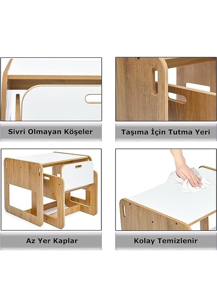 2-4 Yaş Kumru Ahşap Aktivite Masası ve Sandalyesi fırsatları