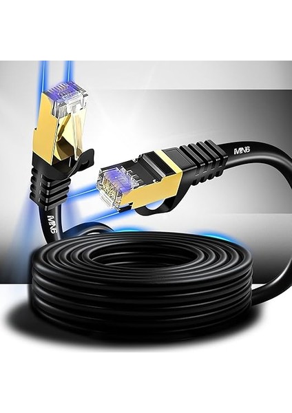 M109F Cat7 Kablo/2 METRE/10GBPS-2000MHZ-24 Awg-S/stp-Cat7 Ethernet Kablosu (M109F Cat7, Sıyah, 15 Metre)