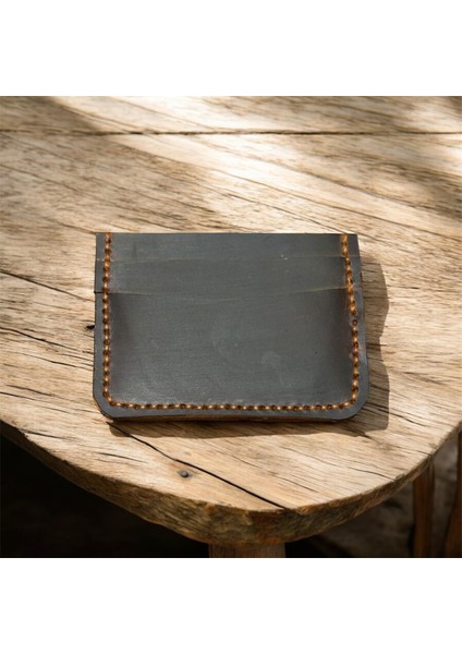 Simona El Yapımı Hakiki Deri Taba Renk Kart Cüzdanı