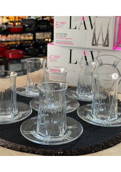 La V 12 Parça Zoe Çay Seti 170 cc 6 Kişilik modelleri