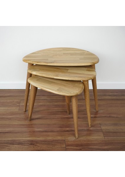 Ercol Style Masif Gerçek Ceviz Ağacı Zigon Orta Sehpa Takımı indirimleri