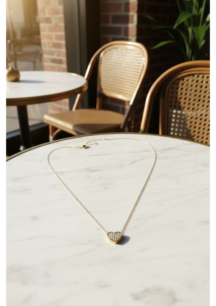 Kalpli Figürlü Zirkon Taşlı 14 Ayar Altın Kolye fiyatları