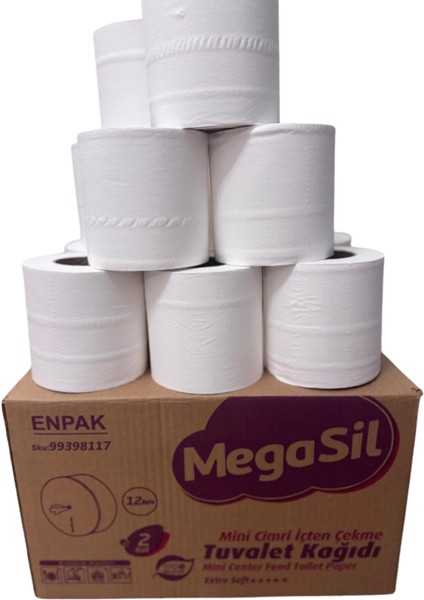Megasil Maxi Içten Çekme Tuvalet Kağıdı 12 Rulo 3 kg 2 Katlı fiyatları