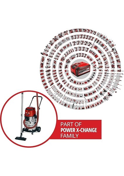 Akülü Islak/kuru Süpürge Te-Vc 36/30 Li S-Solo Power X-Change (36V, Eco/boost Modu, 30 L Paslanmaz Çelik Hazne, Üfleme Bağlantısı, 2,5 M Dayanıklı Hortum Dahil, Akü Dahil Değildir) - 2347140 fiyatları