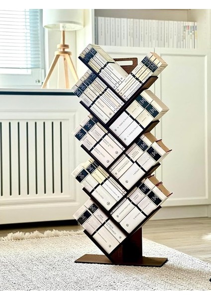 Wood - MK10 Geometrik 8 Raflı Ağaç Kitaplık (Büyük) fiyatları