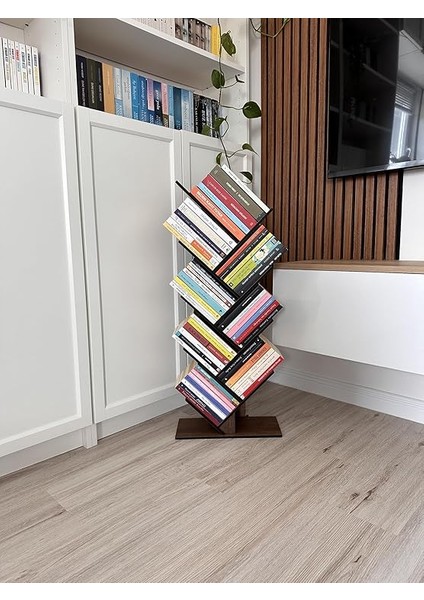 Wood - MK10 Geometrik 8 Raflı Ağaç Kitaplık (Büyük) fırsatları