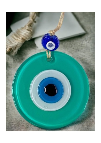 Yeşil Nazar Boncuklu Duvar Süsü 10 cm Cam Duvar Dekoru modelleri