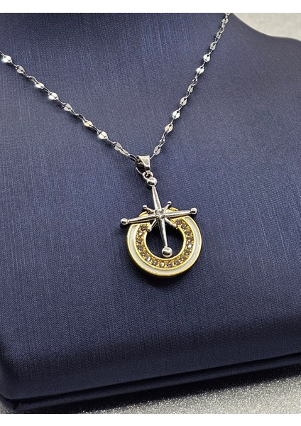 Kutup Yıldızı Model Gold Renk Çelik Kolye