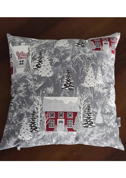 Yılbaşı Desen Kırlent Gri