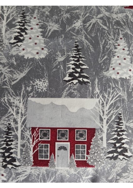 Yılbaşı Desen Kırlent Gri fiyatları