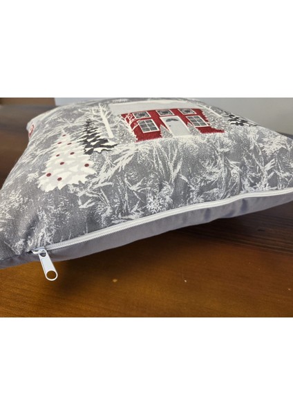 Yılbaşı Desen Kırlent Gri modelleri