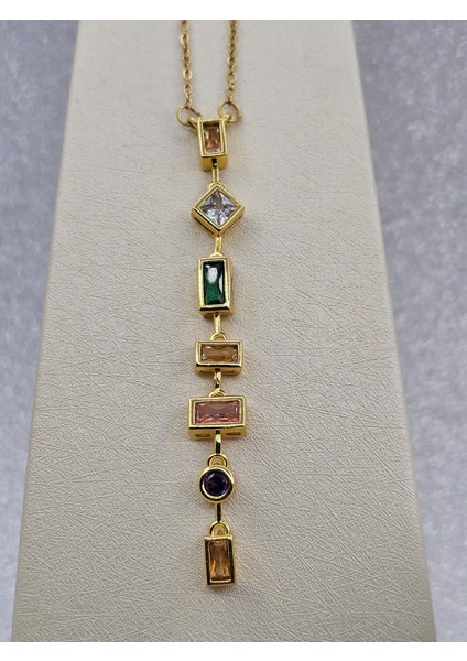 7 Element Gold Renk Çelik Kolye