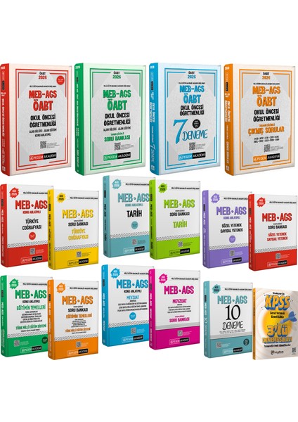 2026 Meb Ags Öabt Okul Öncesi Öğretmenliği Konu-Soru Bankası-Deneme-Çıkmış Sorular(Ags Konu Soru)