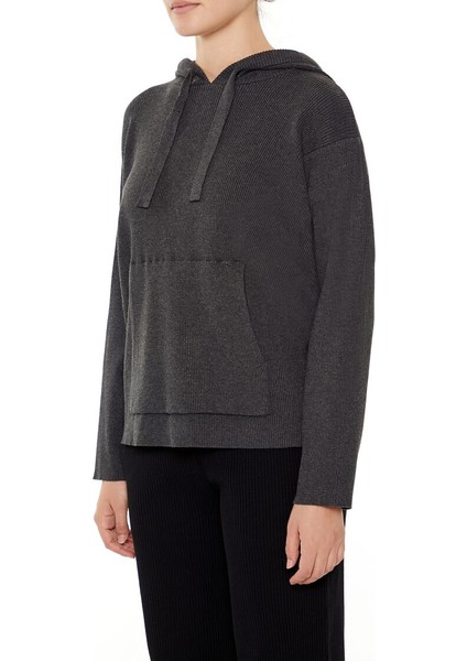 Örgü Kapüşonlu Sweatshirt