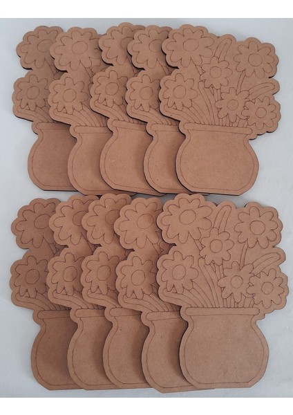 10'lu Ahşap Çiçekli Aktivite Seti, Yaz Okulu ve Kreş Için Eğlenceli Hediyelik