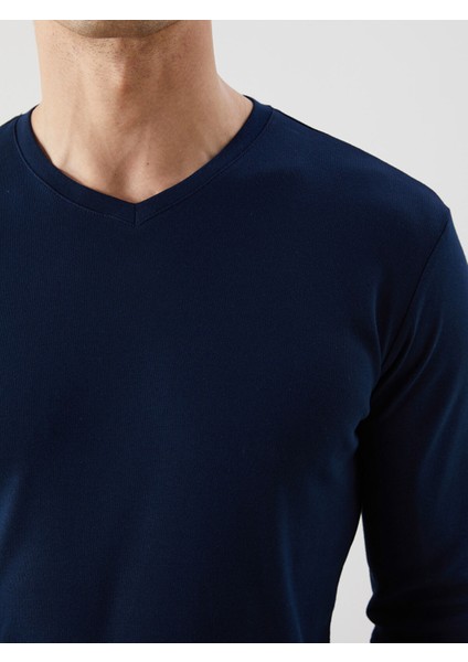 Yeni Sezon V Yaka Uzun Kollu Erkek Sweatshirt modelleri