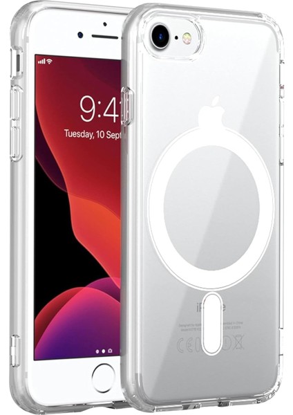 Apple iPhone 8 Plus Uyumlu Magesafe Şeffaf Silikon Kılıf