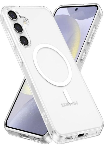 Samsung Galaxy A16 Uyumlu Magesafe Wireless Şarj Özellikli Şeffaf Silikon Kılıf