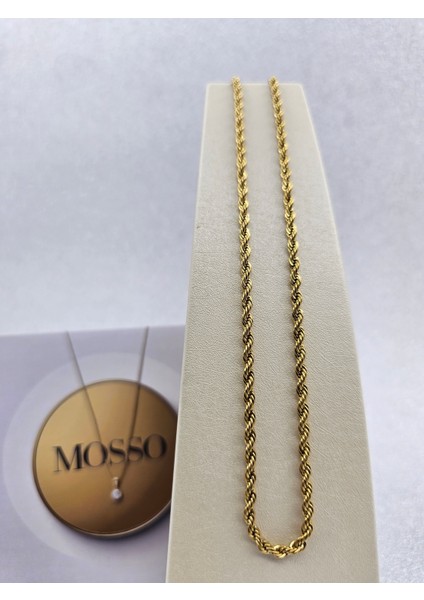 Burgu Zincir Gold Renk Çelik Kolye Standart Boy fiyatları