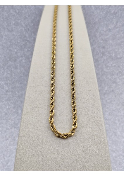 Burgu Zincir Gold Renk Çelik Kolye Standart Boy modelleri