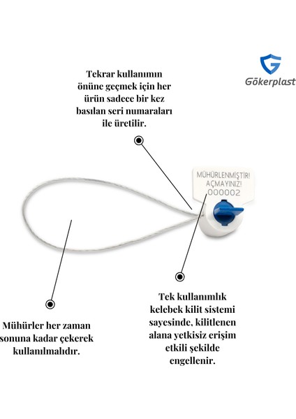 GP111 Çelik Telli Güvenlik Mührü / 100 Adet fiyatları
