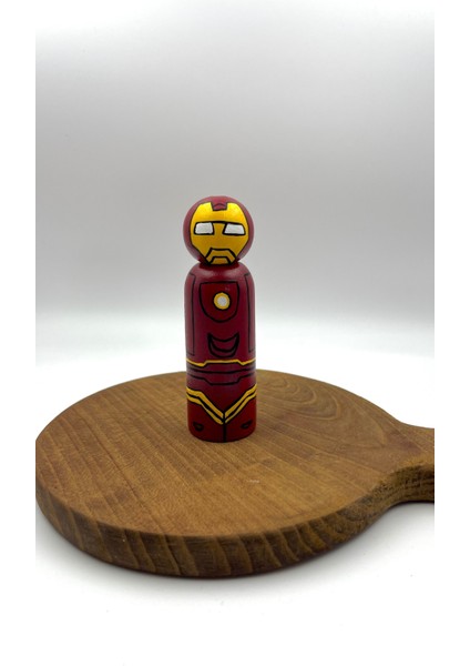 El Yapımı 11 cm Iron Man Ahşap Figür, Koleksiyon ve Dekor Için Ideal Seçenek