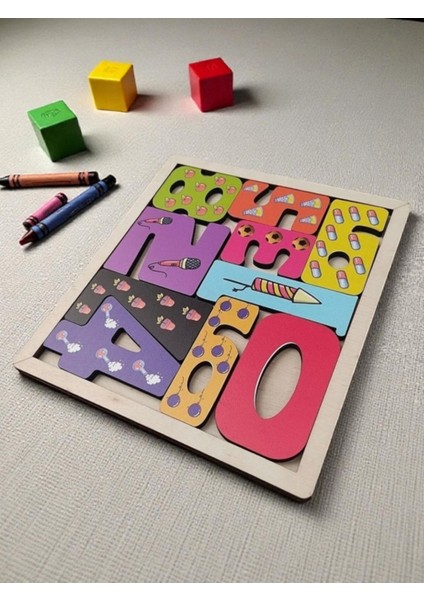 Renkli Ahşap Sayılar Puzzle Eğitici Oyuncak, Çocuklar Için Güvenli ve Eğlenceli