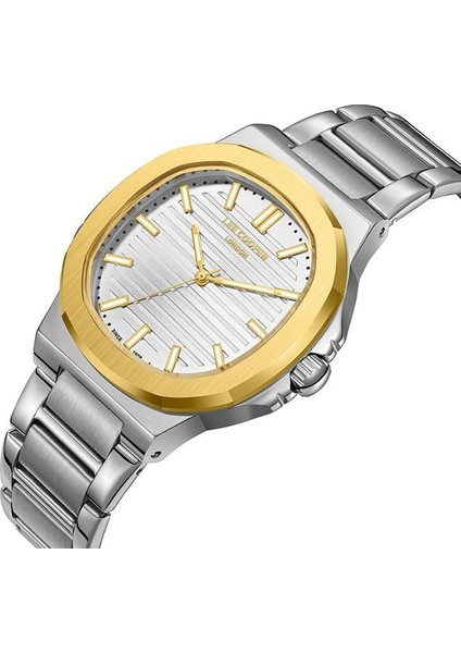 LC08016 Erkek Kol Saati – Gümüş Altın Detaylı – 43MM – Çelik Kordon modelleri