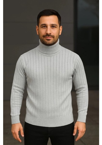 Erkek Balıkcı Yaka Bağazlı Triko Kazak Pamuklu Kalın Fitilli Dokuma, Regular Fit Uzun Kollu Kışlık Model fiyatları