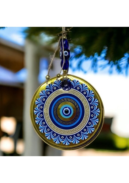 Altın Varak Nazar Boncuklu Duvar Süsü Cam Duvar Dekoru fiyatları