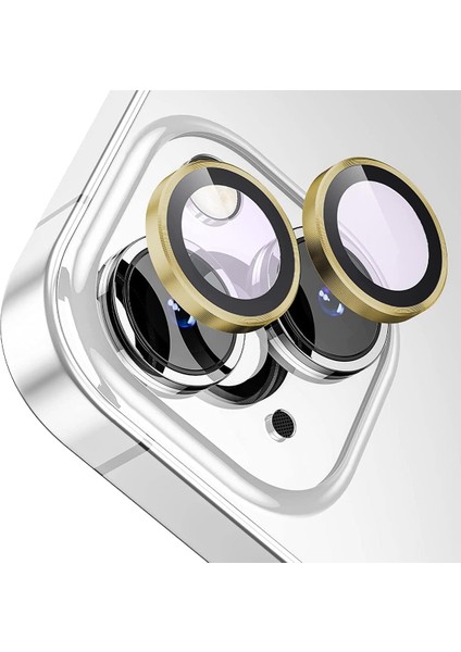 Apple iPhone 13 Mini Gerçek Cam Safir Lens Koruma Altın