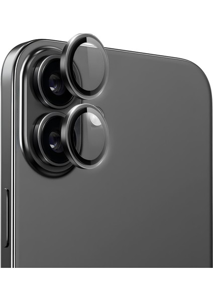 Apple iPhone 16 Gerçek Cam Safir Lens Koruma Siyah