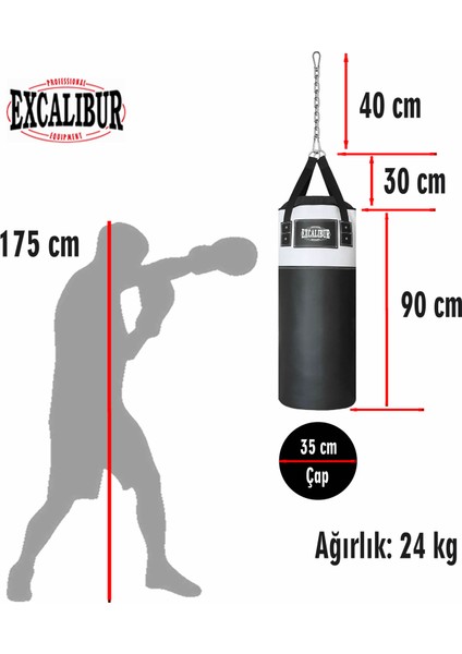 Sunstar Boks Kum Torbası Beyaz Siyah 90 x 35 cm modelleri