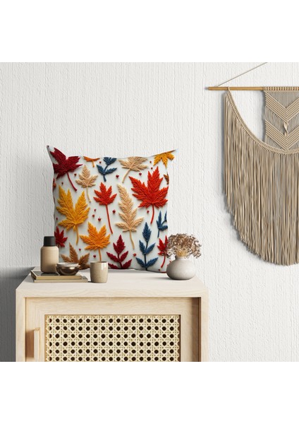 4 Lü Kombin Punch Desen Yaprak Dijital Baskılı Kırlent Kılıfı fırsatları