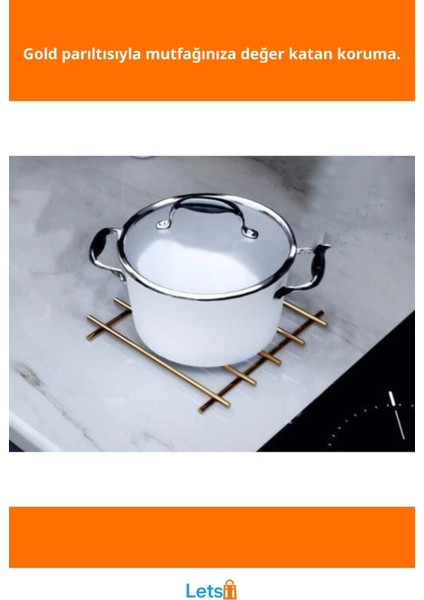 Yanmaz Paslanmaz Çelik Gold Renk Nihale 20X20 cm fiyatları
