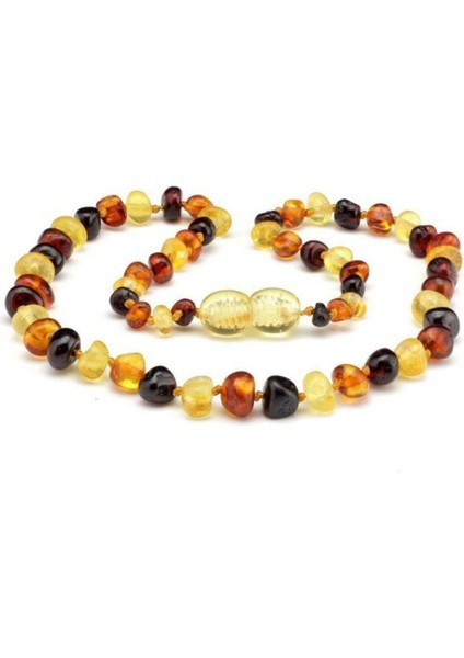 Orjinal Kehribar Bebek Diş Kolyesi Multicolor Renk Kehribar Kolye Kız Erkek Çocuk Kolye