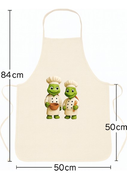 Middles&Niddles Collection Şef Temalı Kanvas Ham Bez Mutfak Önlüğü – 84×50 cm – Çocuk & Yetişkin Uyumlu