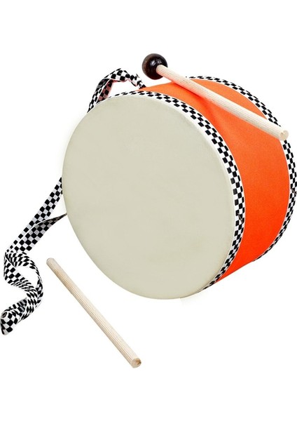 El Yapımı Ahşap Tokmaklı Çocuk Davulu, Renkli ve Doğal Sesler Sunar.