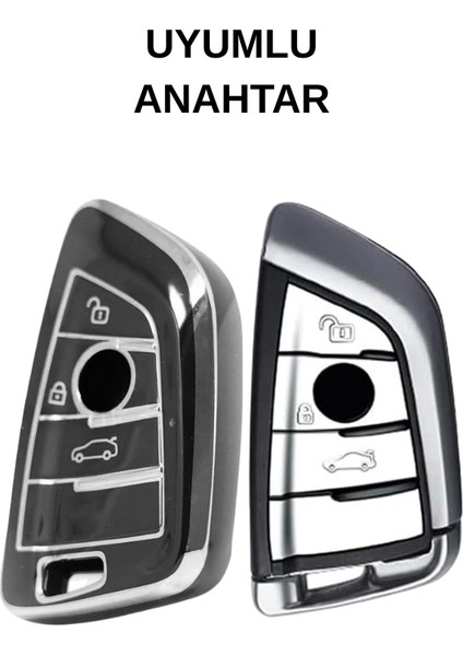 Bmw 1 3 5 7 Seri X1 X3 X5 F10 F20 F30 F25 M3 M4 G20 G30 Nano Anahtar Kılıfı 3 Buton Siyah-Gümüş fiyatları