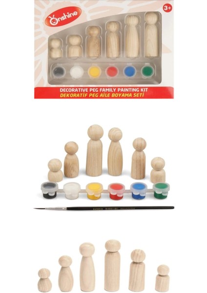 Aile Boyama Seti Fırça Hediyeli, Kahverengi, Eğlenceli ve Renkli Aktiviteler Için