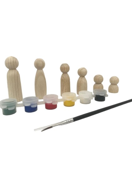 Aile Boyama Seti Fırça Hediyeli, Kahverengi, Eğlenceli ve Renkli Aktiviteler Için modelleri